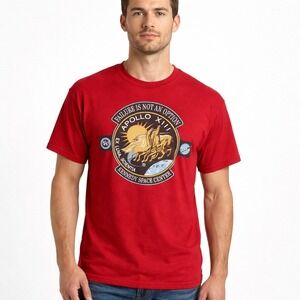 Apollo 13 NASA Kennedy Space Center Red TShirt Med Failure Is Not An Option Moon